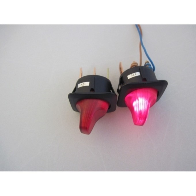 Comutator auto iluminat cu revenire/momentan - 12V